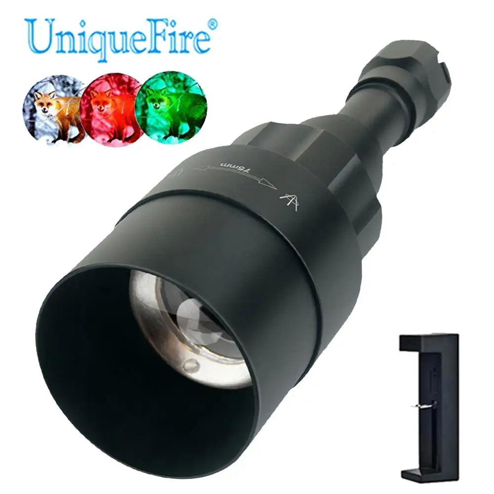 UniqueFire 1605 XRE 3 Modes LED Flashlight (Red/White/Green Light) 75mm Convex Lens Zoom Focus Torch With USB Charger
UniqueFire 1605 XRE 3 Modes LED Flashlight (Red/White/Green Light) 75mm Convex Lens Zoom Focus Torch With USB Charger