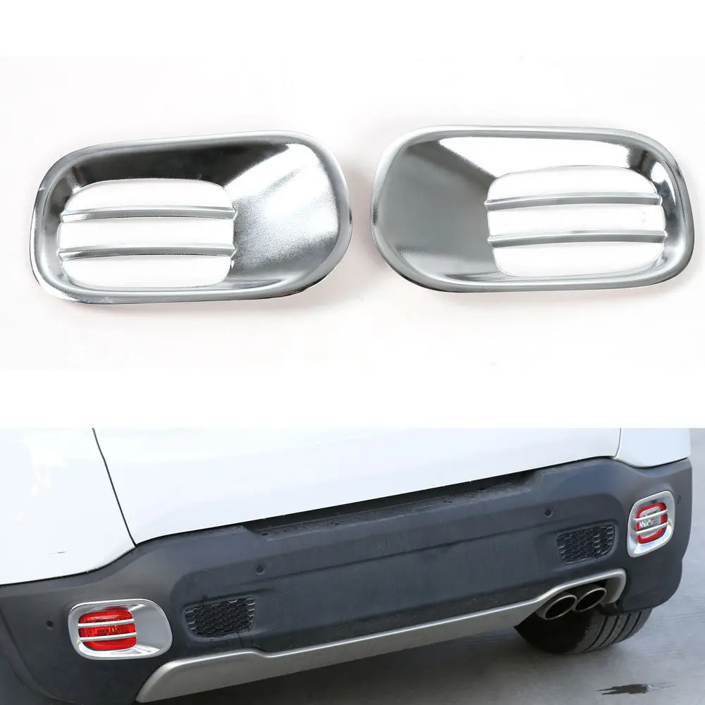 

BBQ@FUKA 2pcs Metal Car Rear Tail Fog Light Lamp Decor Cover Trim Styling Sticker Fit For Jeep Renegade 2015-2016