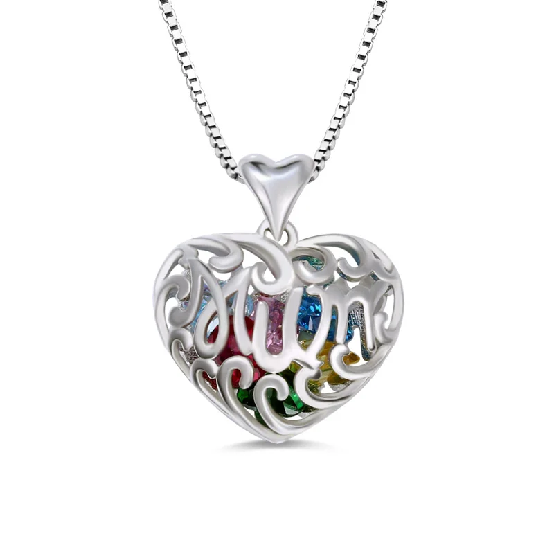 Wholesale Personalized Birthstone Heart Cage Necklace In 925 Sterling Silver For Mother
Wholesale Personalized Birthstone Heart Cage Necklace In 925 Sterling Silver For Mother