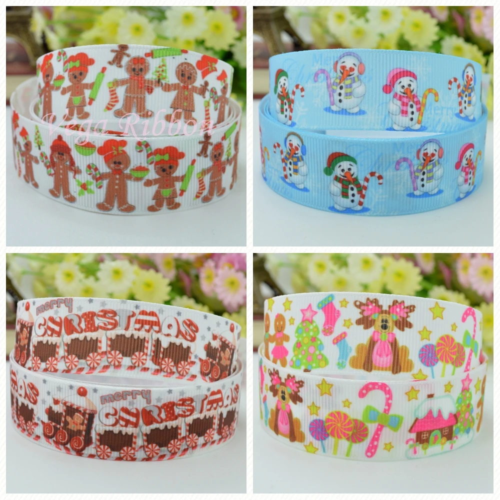 DUWES 7/8 "22 мм 2 5 10 50 ярдов Рождество Минни снег Иисус любит меня Печать grosgrain ленты