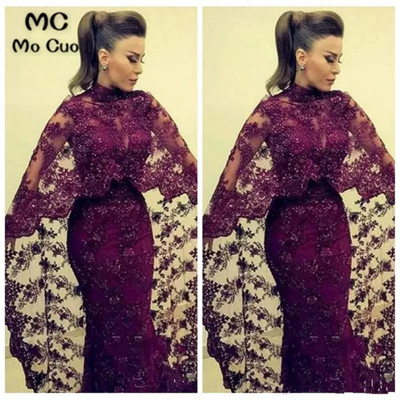 Elegant 2019 Grape Evening Dresses Long with Wraps Beaded Robe de soiree High Neck Mermaid Evening Party Dresses Custom Made
Elegant 2019 Grape Evening Dresses Long with Wraps Beaded Robe de soiree High Neck Mermaid Evening Party Dresses Custom Made