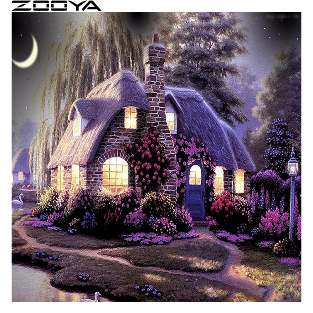 ZOOYA Diamond Painting Cross-Stitch Kit Diamond Embroidery Purple Cottage Rhinestone Painting Home Decor Needlework Mosaic R1389
ZOOYA Diamond Painting Cross-Stitch Kit Diamond Embroidery Purple Cottage Rhinestone Painting Home Decor Needlework Mosaic R1389