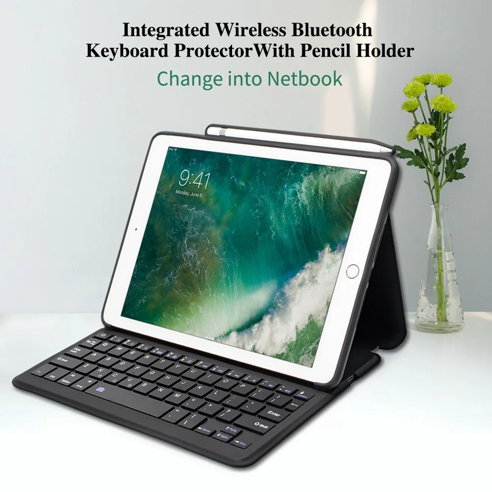 For iPad 2018 Keyboard Case Pencil Holder Twill PU Leather Pencil Holder Funda For iPad 2017/2018 9.7 Air 2 Tablet Case Cover
For iPad 2018 Keyboard Case Pencil Holder Twill PU Leather Pencil Holder Funda For iPad 2017/2018 9.7 Air 2 Tablet Case Cover