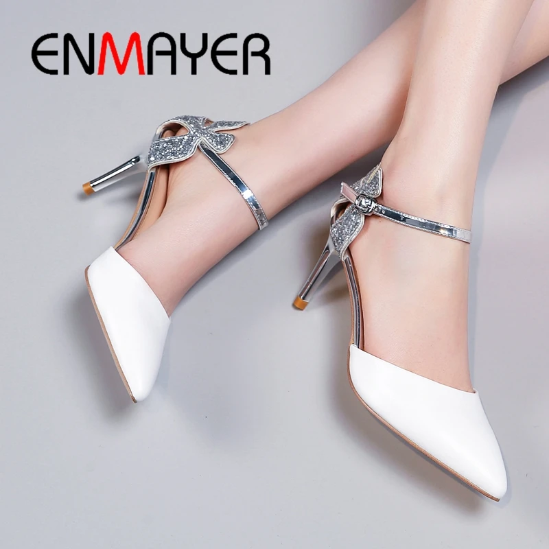ENMAYER 2019 New Basic High Heel Pumps Women Genuine Leather Pointed Toe Party Sexy Crystal Women Shoes Solid Size 34-39 LY2424
ENMAYER 2019 New Basic High Heel Pumps Women Genuine Leather Pointed Toe Party Sexy Crystal Women Shoes Solid Size 34-39 LY2424