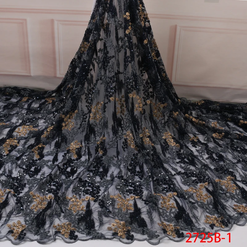 2019 Luxury African Lace Fabrics French Handmade Beaded Laces Nigerian Embroidery Lace Fabric with Sequins for Wedding KS2725B-1
2019 Luxury African Lace Fabrics French Handmade Beaded Laces Nigerian Embroidery Lace Fabric with Sequins for Wedding KS2725B-1