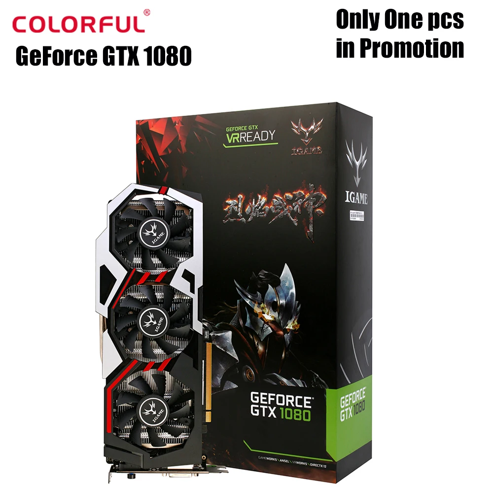 Цветная видеокарта GeForce IGame GTX 1080 ёмкость UT V2 лучшие красочные Графика карты 256bit