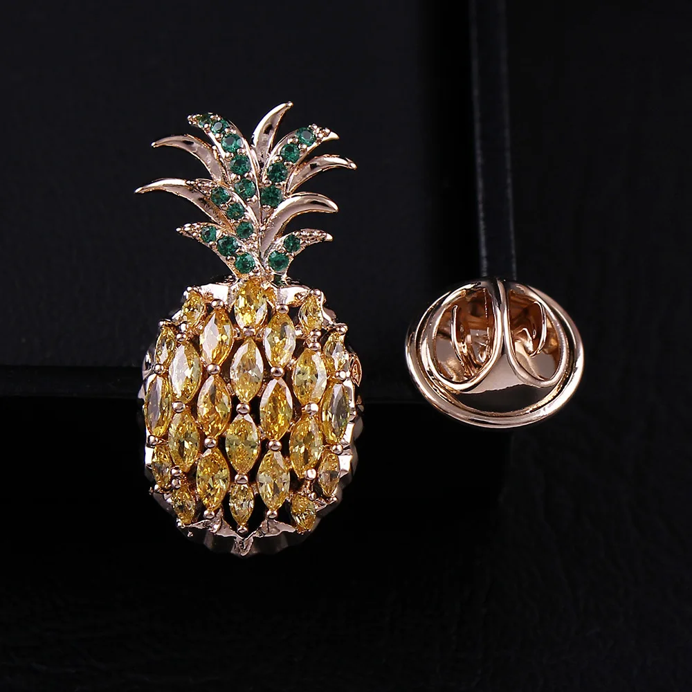 23x14mm Rose Gold Zircons Pineapple Collar Pin Brooch Fashion Ornament Jewelry Accessory
23x14mm Rose Gold Zircons Pineapple Collar Pin Brooch Fashion Ornament Jewelry Accessory