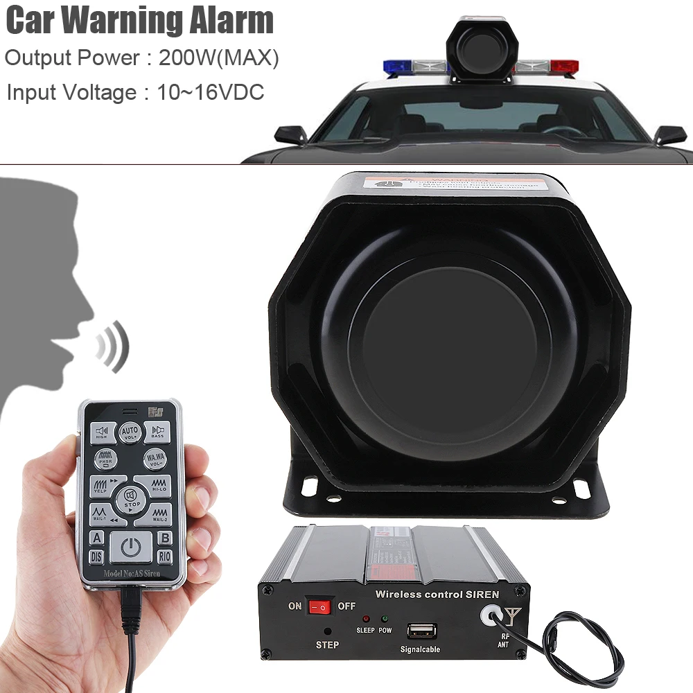 12V 200W 120-150dB 18 Sound Car Electronic Warning Siren Loud Car Alarm Ambulance Firetruck Siren Horn Speaker with MIC for Car
12V 200W 120-150dB 18 Sound Car Electronic Warning Siren Loud Car Alarm Ambulance Firetruck Siren Horn Speaker with MIC for Car