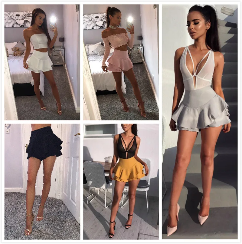 Solid High Waist Shorts Women 2019 Summer Layered Ruffled Frill Shorts Feemes Brief Slim Shorts Elegant Fashion Mini Skirt Short
Solid High Waist Shorts Women 2019 Summer Layered Ruffled Frill Shorts Feemes Brief Slim Shorts Elegant Fashion Mini Skirt Short