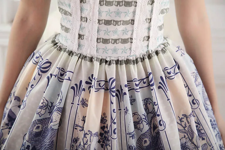 Vintage Alice in wondland Rabbit Print one-piece dress Cat&Star Girl Lace Pleated Elegant Women Qi-pao Plus Fashion Dreamy Dress
Vintage Alice in wondland Rabbit Print one-piece dress Cat&Star Girl Lace Pleated Elegant Women Qi-pao Plus Fashion Dreamy Dress
