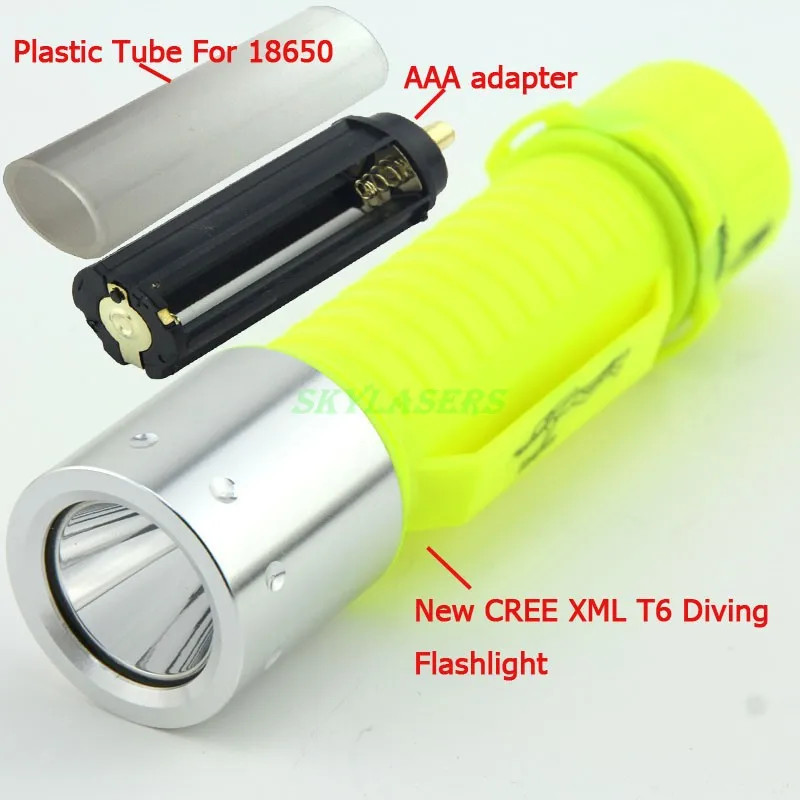 

New 2000LM XM-L T6 LED Waterproof underwater scuba Dive Diving Flashlight Torch light lamp (18650/3*AAA))
