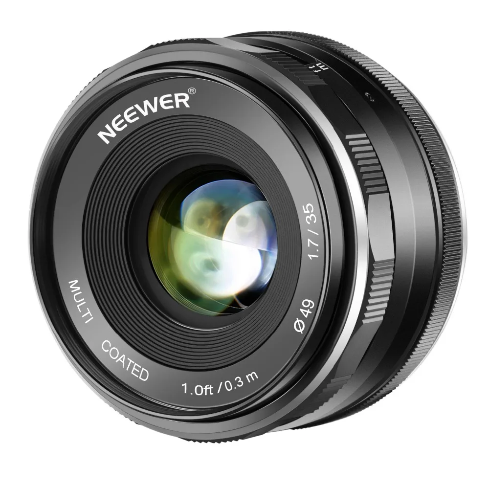 Neewer 35 мм F/1 7 диафрагмы APS C Prime ручной фокусирующий объектив с фиксированным