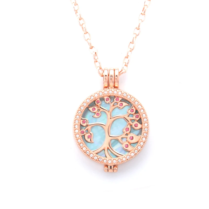 Newest Pink Crystal Tree of life My Coin Necklace Set with 2pcs thickness Disc and 80cm Link Chain for Christmas Gift | Украшения и