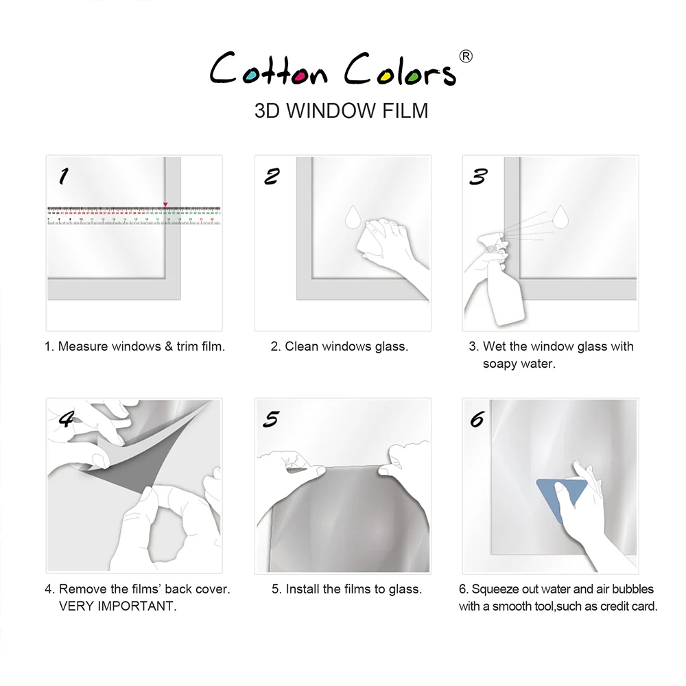 CottonColors PVC Waterproof Window Film Cover No Glue 3D Static Decorative Bedroom Privacy Glass Sticker Size 90 x 200cm
CottonColors PVC Waterproof Window Film Cover No Glue 3D Static Decorative Bedroom Privacy Glass Sticker Size 90 x 200cm