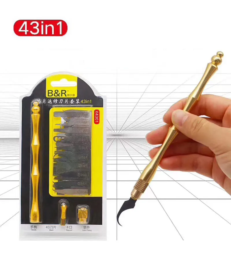 Newest 43 in 1 Motherboard CPU BGA IC repair Blade knife Black Glue Removal Tool Newest Cold Blade tool
Newest 43 in 1 Motherboard CPU BGA IC repair Blade knife Black Glue Removal Tool Newest Cold Blade tool