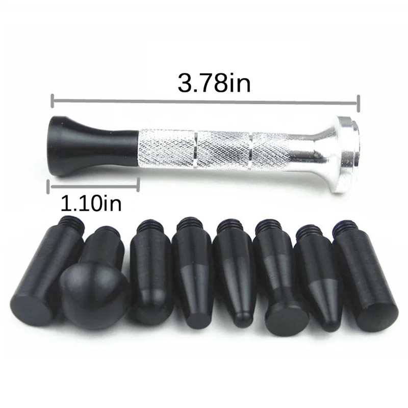 Tap Down Pen with 8 Heads PDR Tools Set Durable Paintless Car Dent Repair Hail Removal Tools Kit
Tap Down Pen with 8 Heads PDR Tools Set Durable Paintless Car Dent Repair Hail Removal Tools Kit