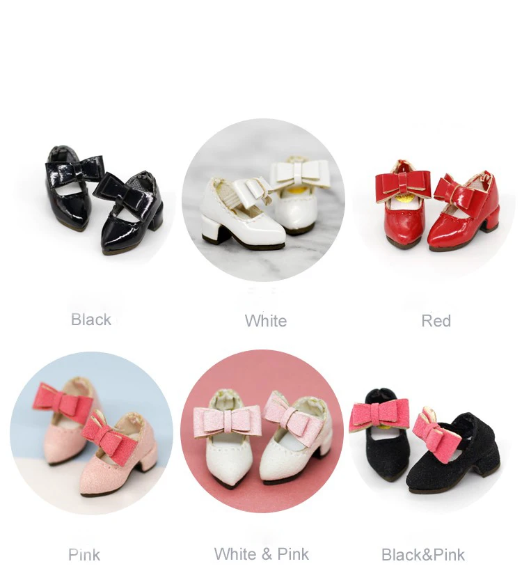 OB11 shoes 2.4cm Bow high heels available for OB11 cu-poche Middie Blyth 1/12 BJD doll accessories shoes for dolls