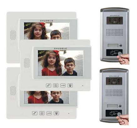 ZHUDELE домофон система контроля доступа дверной звонок для 2 дверей 7 "видео телефон двери FRID панель камеры w/t водонепроницаемый чехол от 2 до 3
ZHUDELE домофон система контроля доступа дверной звонок для 2 дверей 7 "видео телефон двери FRID панель камеры w/t водонепроницаемый чехол от 2 до 3