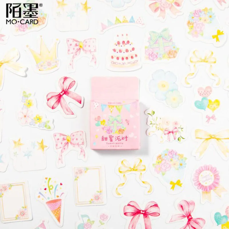 45pcs/box Sweet Party Stickers Kawaii Diary Handmade Adhesive Paper Flake DIY Scrapbooking Stamp Notebook Stick Stationery
45pcs/box Sweet Party Stickers Kawaii Diary Handmade Adhesive Paper Flake DIY Scrapbooking Stamp Notebook Stick Stationery