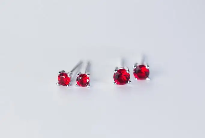 VERY SMALL 3MM 4MM Women's 1pair 100% Real. 925 Sterling Silver FINE Jewelry 4-Prong Red CZ Stone STUD earrings gtle1916
VERY SMALL 3MM 4MM Women's 1pair 100% Real. 925 Sterling Silver FINE Jewelry 4-Prong Red CZ Stone STUD earrings gtle1916