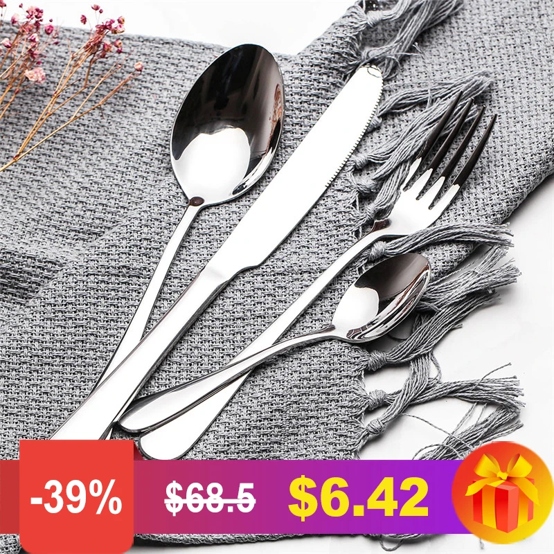 MORGIANA 304 Stainless Steel Western Food Tableware Set Fork Steak Knife Dinnerware Cutlery Set Gift 4PCS/SET Silver Cutlery Set
MORGIANA 304 Stainless Steel Western Food Tableware Set Fork Steak Knife Dinnerware Cutlery Set Gift 4PCS/SET Silver Cutlery Set