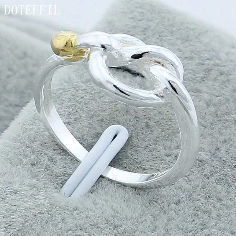 DOTEFFIL 925 Sterling Silver Twine Gold Beads Ring For Women Wedding Engagement Party Fashion Charm Jewelry
DOTEFFIL 925 Sterling Silver Twine Gold Beads Ring For Women Wedding Engagement Party Fashion Charm Jewelry