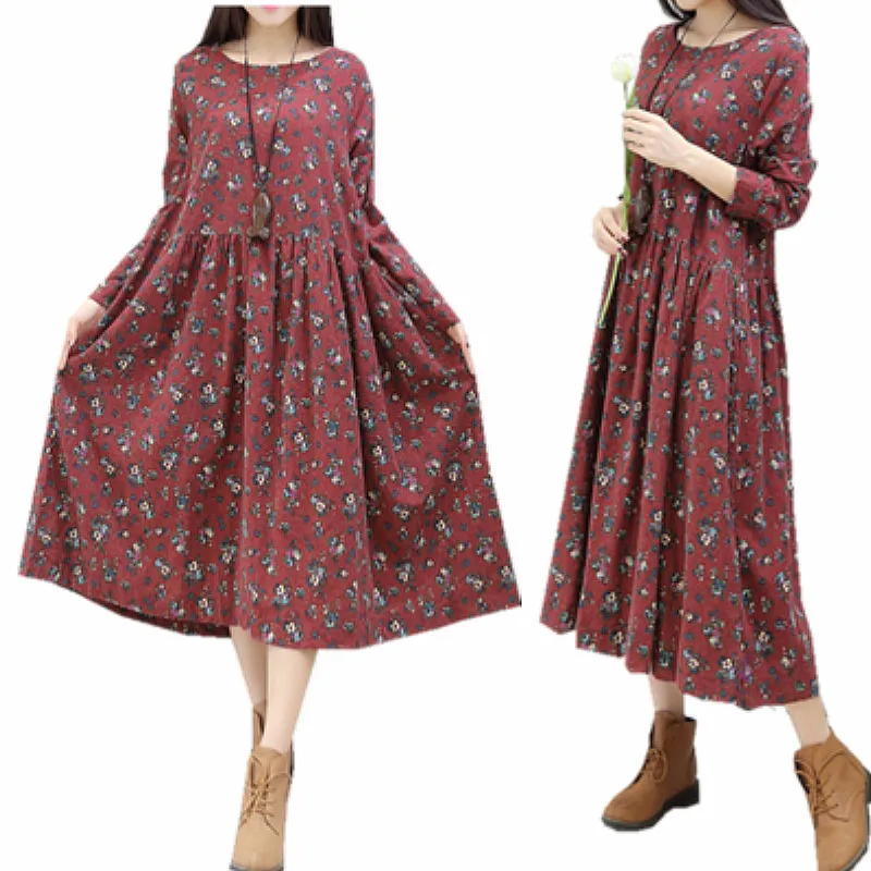 New Autumn Maxi Dress Vintage Floral Print Midi O-Neck Vestidos Graceful Slim Women Cotton Loose Dresses Mori Girl Dress,WH0199
New Autumn Maxi Dress Vintage Floral Print Midi O-Neck Vestidos Graceful Slim Women Cotton Loose Dresses Mori Girl Dress,WH0199