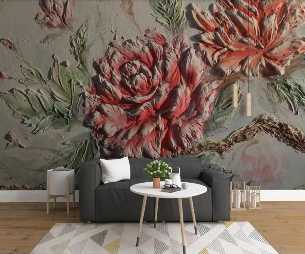 Customized large-scale 3D mural wallpaper 3D three-dimensional oil relief peony flower background wall
Customized large-scale 3D mural wallpaper 3D three-dimensional oil relief peony flower background wall