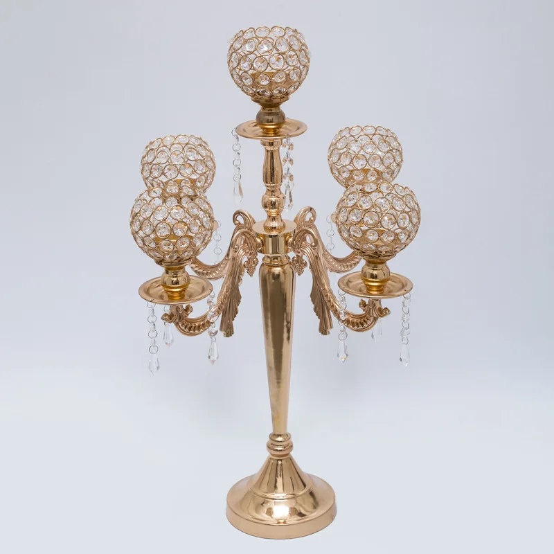 H62cm * W34cm, 5 Heads Crystal Candelabra Candle Holder wedding Centerpiece wedding table decor Candle holder Gold candelabrum
H62cm * W34cm, 5 Heads Crystal Candelabra Candle Holder wedding Centerpiece wedding table decor Candle holder Gold candelabrum
