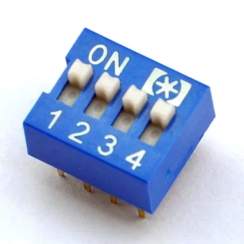 ( 100 pcs/lot ) 4 Way DIP Switch, 4 Position 8 pin PCB Mountable