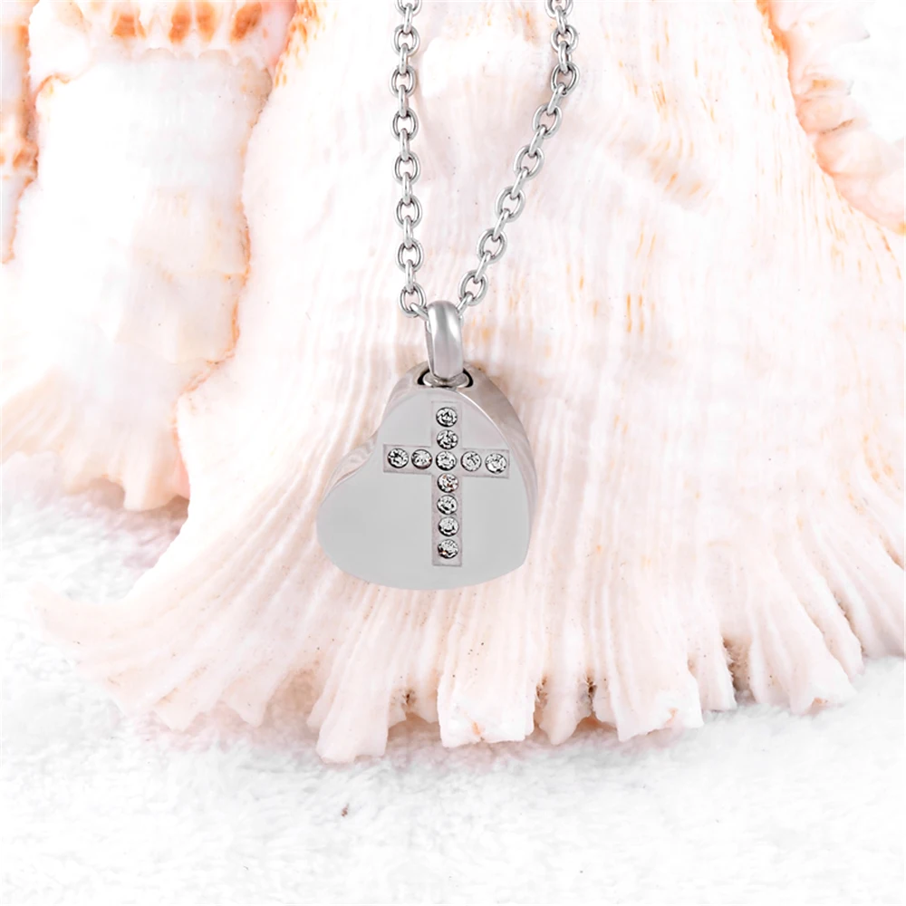 Cross Heart Cremation Urn Necklace Memorial Jewelry Stainless steel Ashes Holder Keepsake Forever Love Funeral Keepsake
Cross Heart Cremation Urn Necklace Memorial Jewelry Stainless steel Ashes Holder Keepsake Forever Love Funeral Keepsake