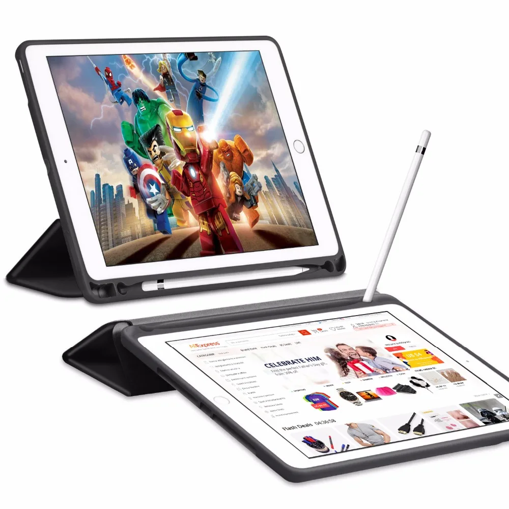 Чехол для ipad pro 12 9 с держателем карандашей чехол из искусственной кожи складной