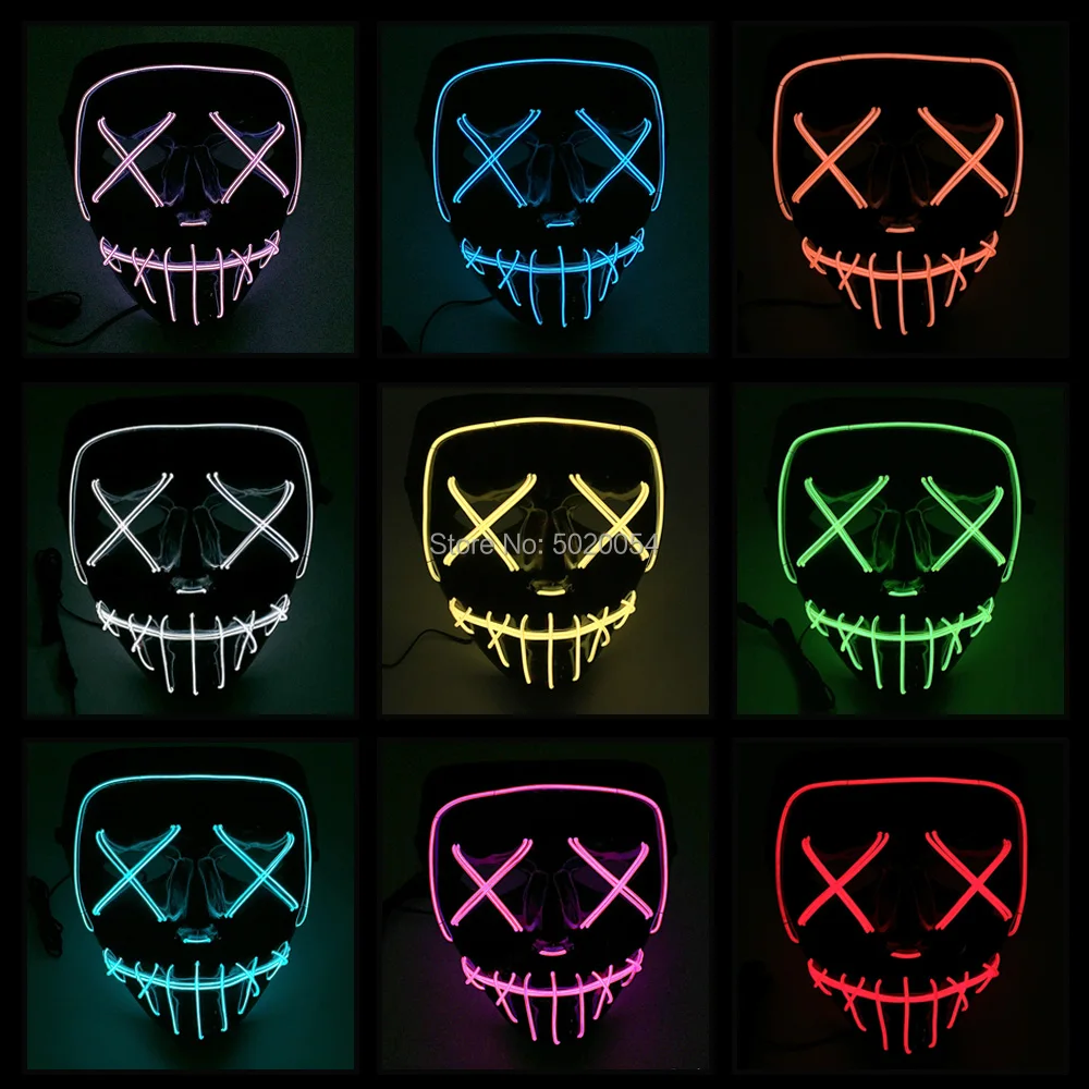 GZYUCHAO EL The Purge Election Year Movies Cosplay Costume LED Light Up Mask Halloween Rave EL Mask For DIY Glowing Bar
GZYUCHAO EL The Purge Election Year Movies Cosplay Costume LED Light Up Mask Halloween Rave EL Mask For DIY Glowing Bar