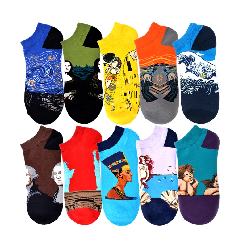 Van Gogh Art Socks Starry Night,Mona Lisa,The Scream Socks Renaissance Oil Paint Cotton Short Happy Funny Women Men Summer Socks
Van Gogh Art Socks Starry Night,Mona Lisa,The Scream Socks Renaissance Oil Paint Cotton Short Happy Funny Women Men Summer Socks