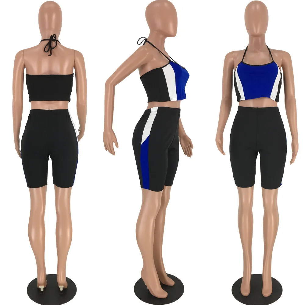 Colorful Patchwork Halter Crop Top With Striped Shorts Club Suit Sexy Fashion Sleeveless Two Piece Set Summer Skinny Women Suits
Colorful Patchwork Halter Crop Top With Striped Shorts Club Suit Sexy Fashion Sleeveless Two Piece Set Summer Skinny Women Suits