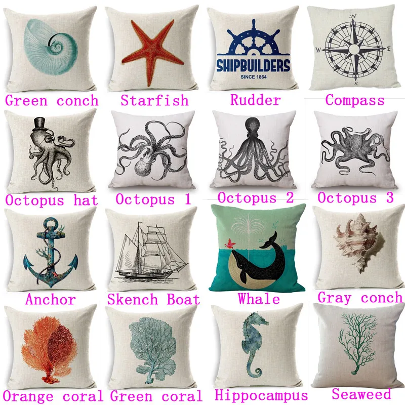 Ocean Style Sea Animal Pillow Case Cotton Linen Chair Seat and Waist Square 45x45cm Pillow Cover Home Garden Textile
Ocean Style Sea Animal Pillow Case Cotton Linen Chair Seat and Waist Square 45x45cm Pillow Cover Home Garden Textile