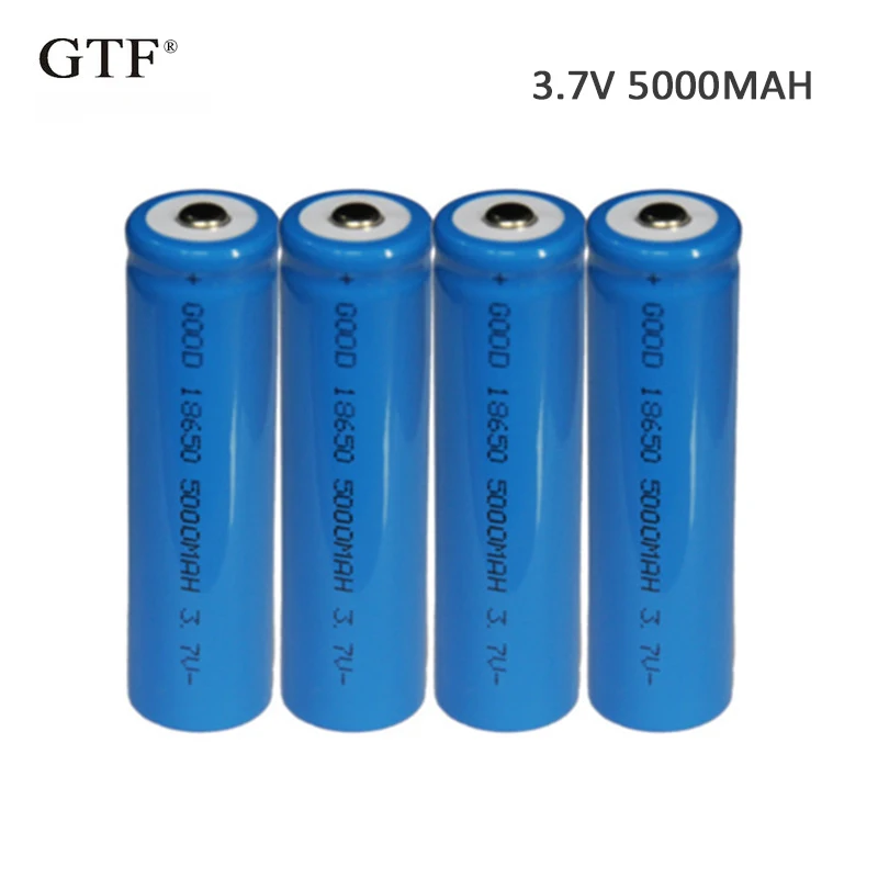 GTF 18650 Батарея 3 7 V 5000 мА/ч Ёмкость Li Ion Перезаряжаемые для фонарик Фонарь желтого