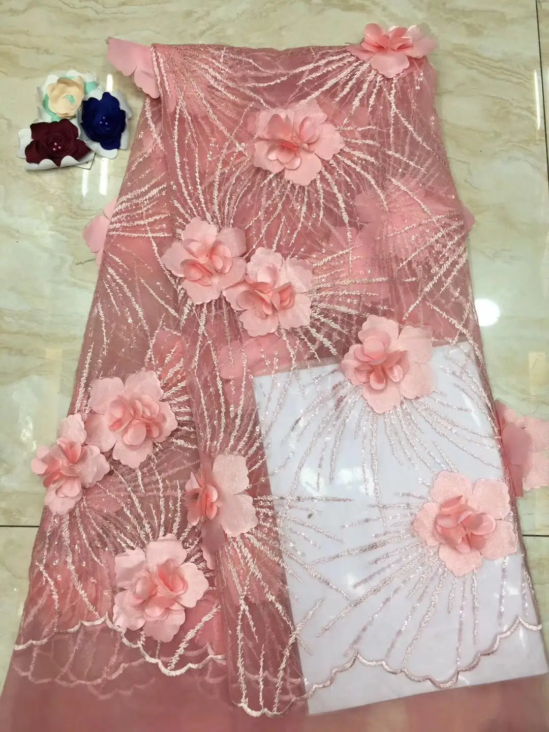 Africa 3D lace fabric 2019 embroidery Nigeria lace fabric high quality French tulle lace fabric dress FJ3302
Africa 3D lace fabric 2019 embroidery Nigeria lace fabric high quality French tulle lace fabric dress FJ3302