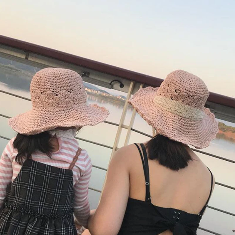 2018 Summer Women Outdoors Sunshade Straw Hat Beach Hat Foldable Hat Handmade White Ribbon Lace Sun Hats For Parent-Child
2018 Summer Women Outdoors Sunshade Straw Hat Beach Hat Foldable Hat Handmade White Ribbon Lace Sun Hats For Parent-Child