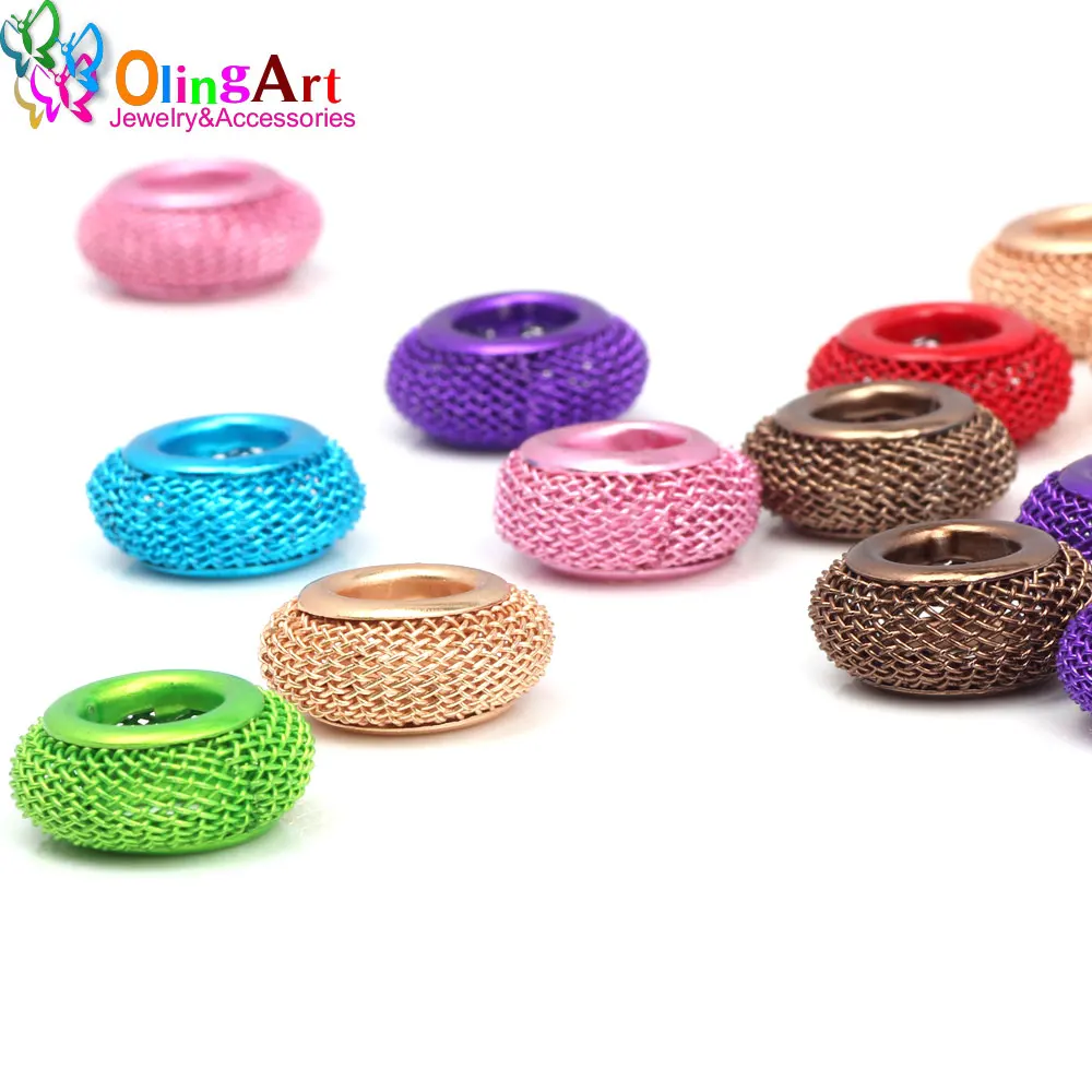 OlingArt 17MM 9pcs/Lot Multicolor Mixing UFO Shape Big Hole Mesh Spacer Beads Fits European Bracelet DIY Jewelry Making
OlingArt 17MM 9pcs/Lot Multicolor Mixing UFO Shape Big Hole Mesh Spacer Beads Fits European Bracelet DIY Jewelry Making