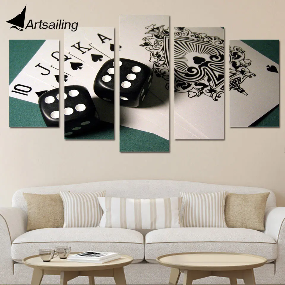 5 Piece Canvas Art Wall Art Gambling Dice Cards Painting Picture Print Home Decor Living Room Poster Free shipping XA1248
5 Piece Canvas Art Wall Art Gambling Dice Cards Painting Picture Print Home Decor Living Room Poster Free shipping XA1248