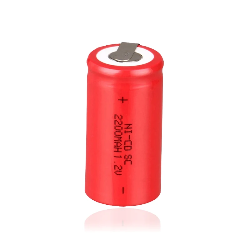 10 шт./лот JNKXIXI Sub C SC 1 2 V 2200mAh Ni Cd аккумуляторные батареи красного цвета Бесплатная