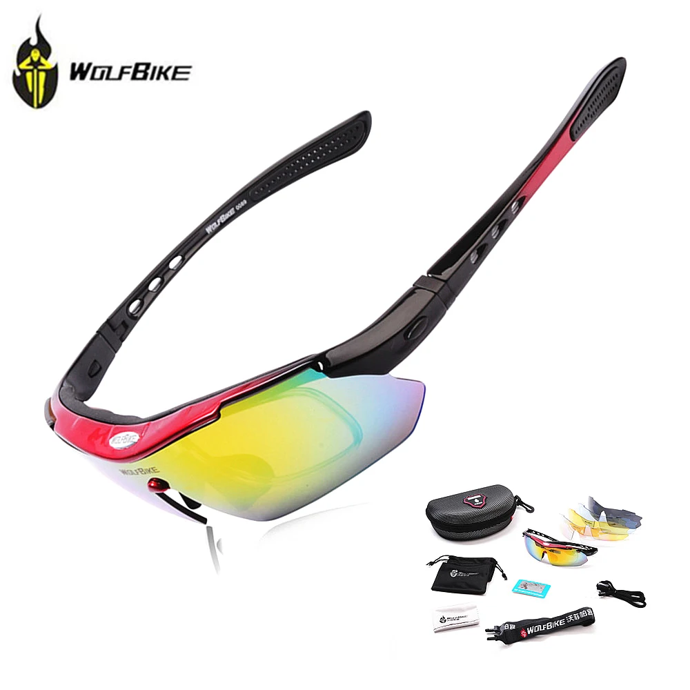 WOLFBIKE Polarized 5 Lens Cycling Eyewear Sun Glasses Mens Sports Bicycle Glasses Bike Sunglasses Driving Skiing Goggles, Red
WOLFBIKE Polarized 5 Lens Cycling Eyewear Sun Glasses Mens Sports Bicycle Glasses Bike Sunglasses Driving Skiing Goggles, Red