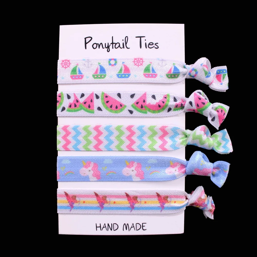 Beautiful Colorful Girl FOE Hair ties printed Watermelon Unicorn Cupid for hair holder 5 peices/set 10 sets/lot
Beautiful Colorful Girl FOE Hair ties printed Watermelon Unicorn Cupid for hair holder 5 peices/set 10 sets/lot