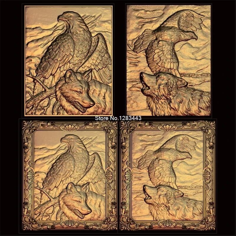 4 шт., 3d-модель Panno_eagle_wolf, рельефом для ЧПУ, формат STL, рельефная модель для животных, фрезерный станок STL, гравер ArtCam
4 шт., 3d-модель Panno_eagle_wolf, рельефом для ЧПУ, формат STL, рельефная модель для животных, фрезерный станок STL, гравер ArtCam