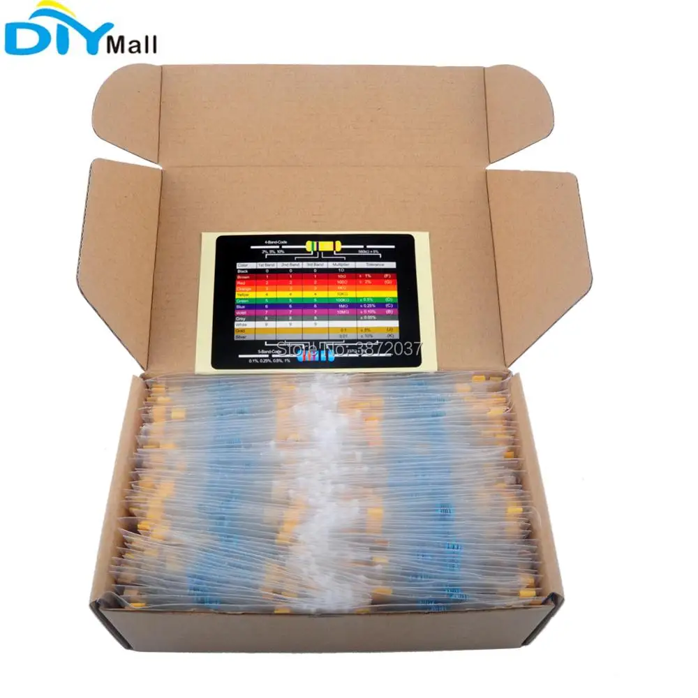 2600pcs/set 130 Values 1/4W 1% Precision Labelled Metal Film Resistor Assortment Kit
2600pcs/set 130 Values 1/4W 1% Precision Labelled Metal Film Resistor Assortment Kit