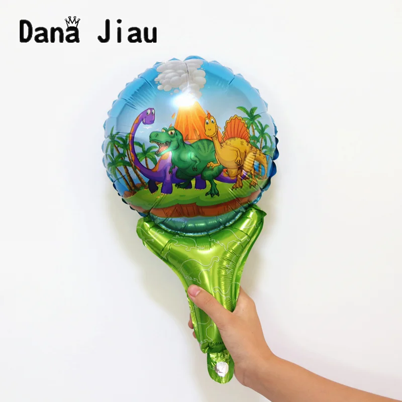 Мини мультфильм Динозавр фольги шары ручная палка с колокольчиком Мальчик День