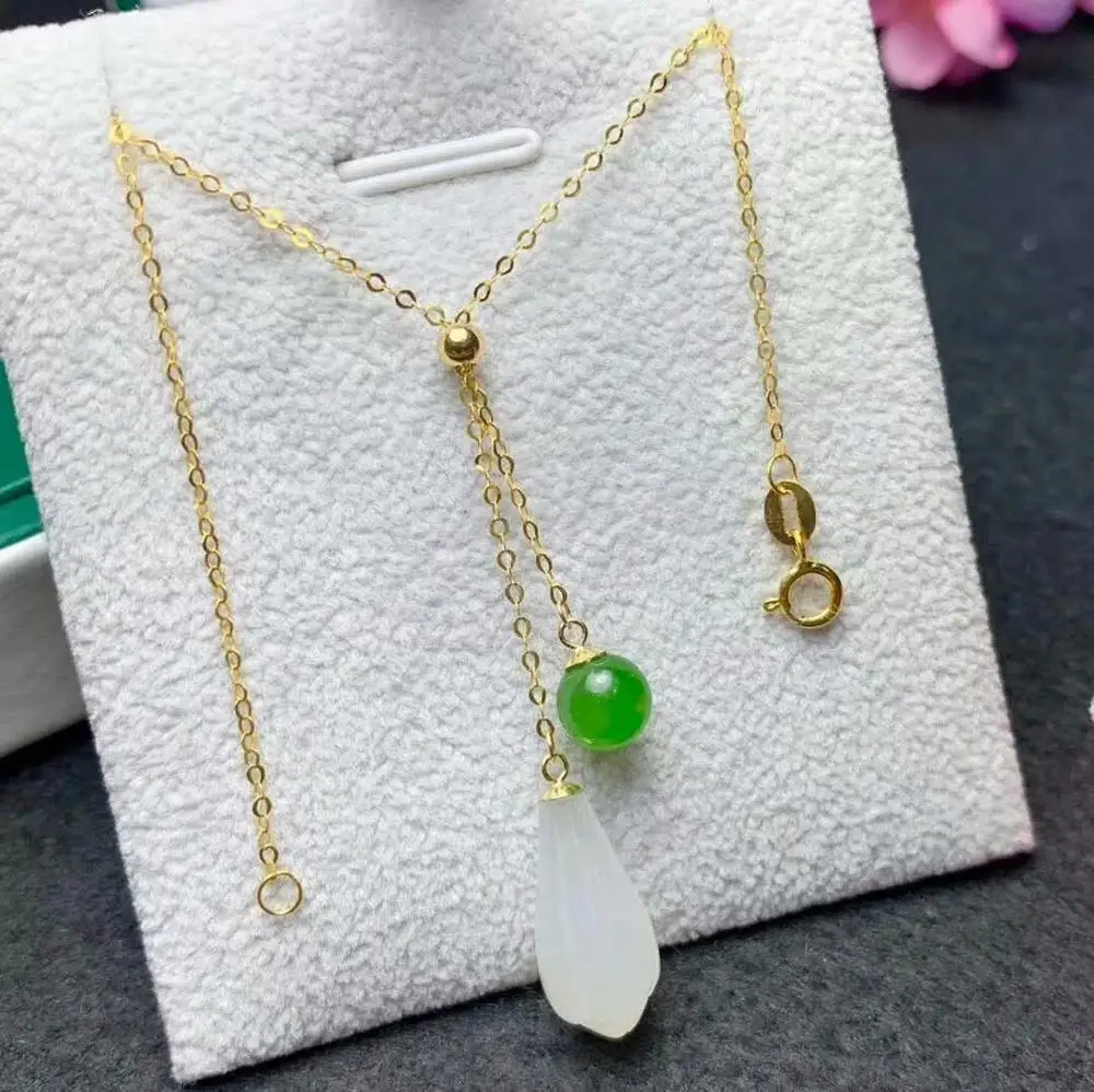SHILOVEM 18k yellow gold natural White Jasper pendants none necklace classic wholesale Fine women new gift 8*16mm myme08162hby
SHILOVEM 18k yellow gold natural White Jasper pendants none necklace classic wholesale Fine women new gift 8*16mm myme08162hby