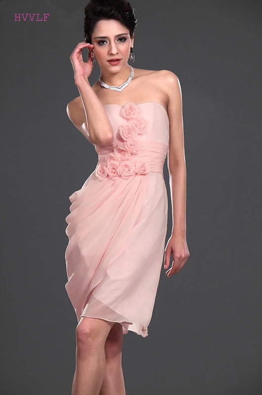 Pink Cheap Bridesmaid Dresses Under 50 Sheath Sweetheart Chiffon Flowers Knee Length Short Wedding Party Dresses
Pink Cheap Bridesmaid Dresses Under 50 Sheath Sweetheart Chiffon Flowers Knee Length Short Wedding Party Dresses