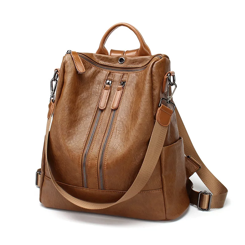 Женский вместительный рюкзак из натуральной кожи мягкие женские школьные сумки